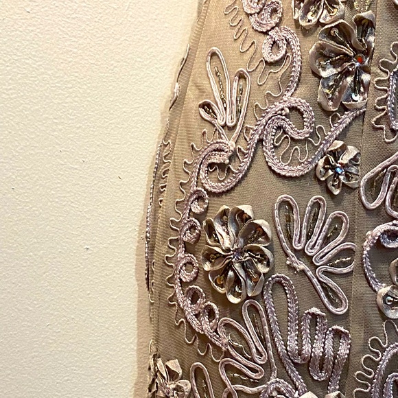 FINAL PRICE DROP Sue Wong Nocturne beaded lace cocktail dress,silver/lavender, - Picture 6 of 16